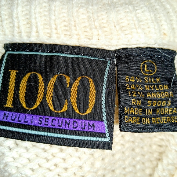 Vintage 70s 80s :: luxurious Ioco Silk Angora Women's Cream Longline Sweater L - Picture 11 of 12